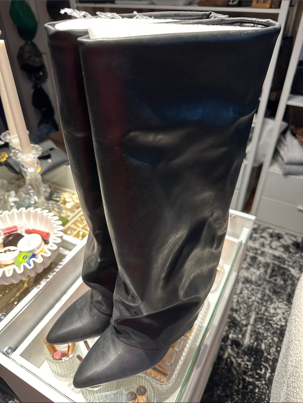 Madden Girl Black Over-the-Knee Pointed Toe Boots